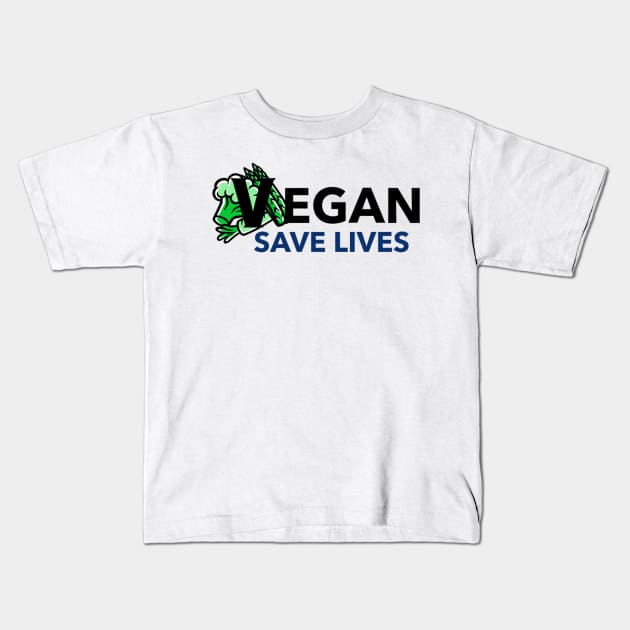 Vegan Save Lives T-shirt Kids T-Shirt by Tranquility